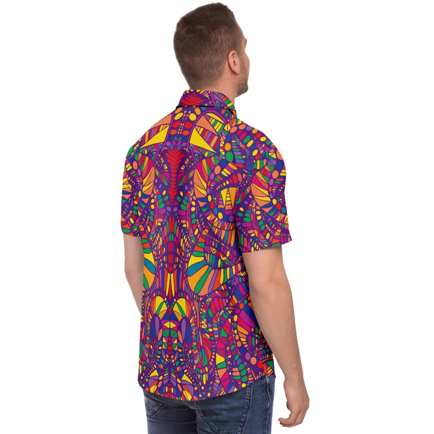 Red Trance Button Up Shirt