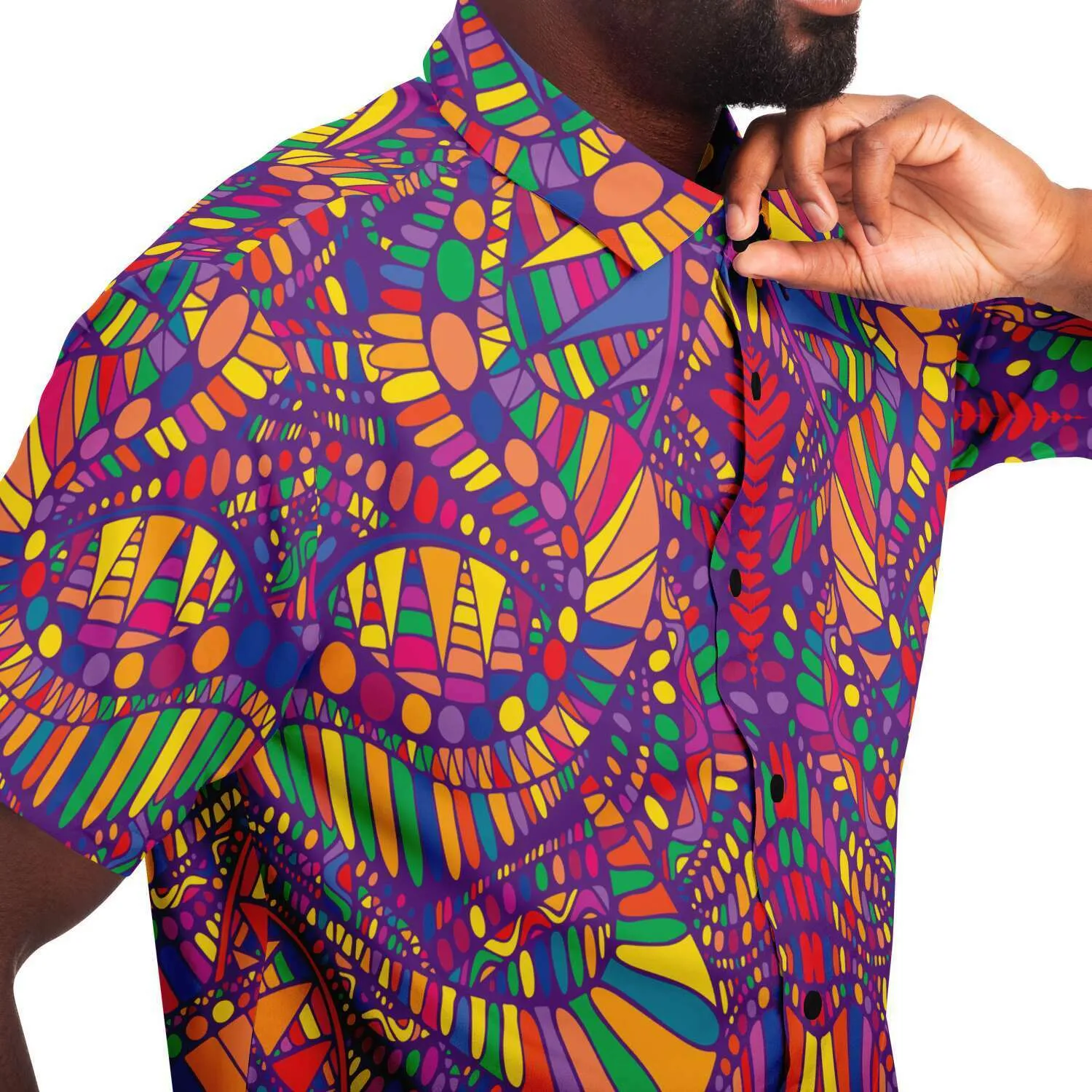 Red Trance Button Up Shirt