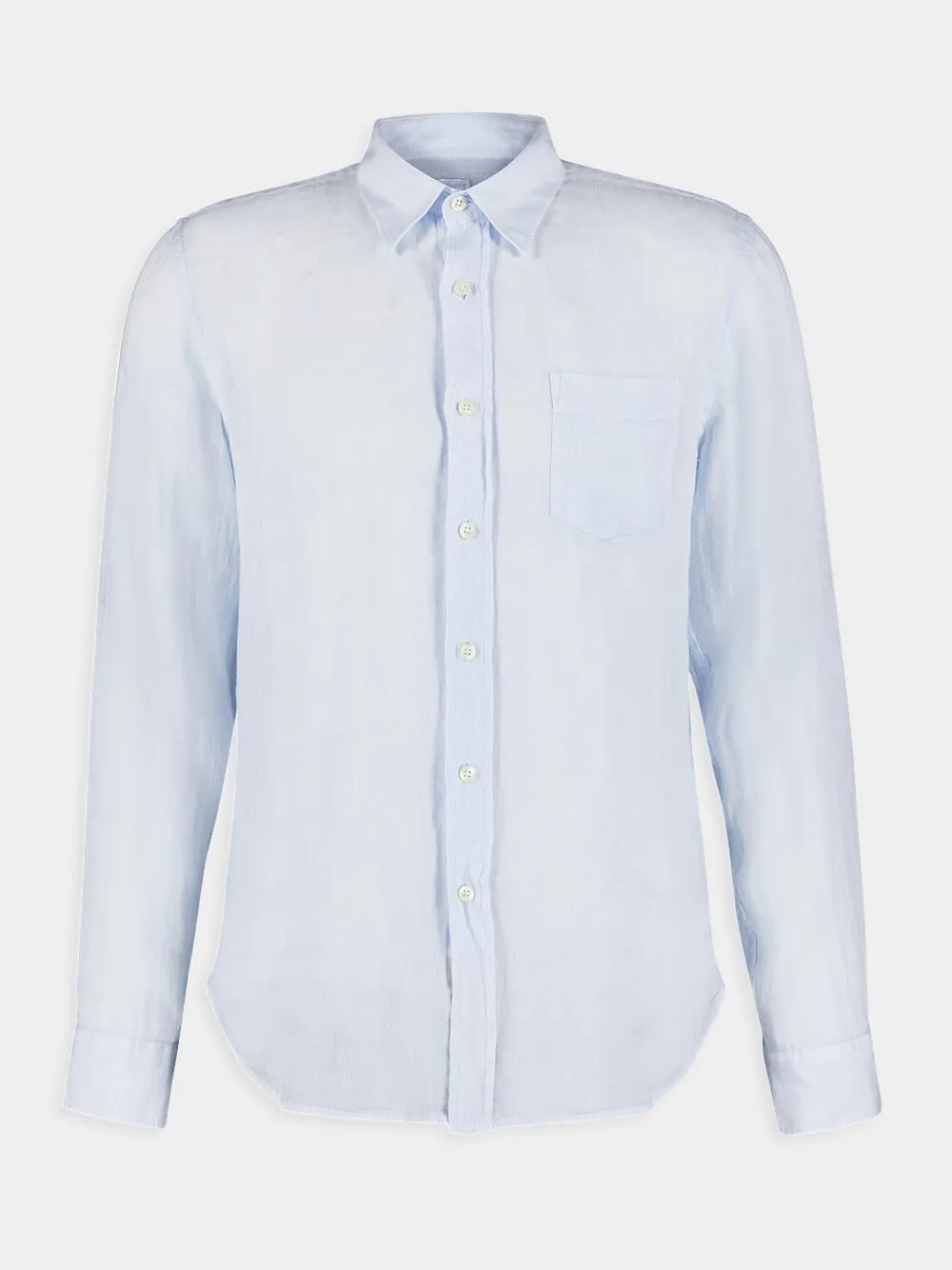 Regular Fit Light Blue Linen Shirt