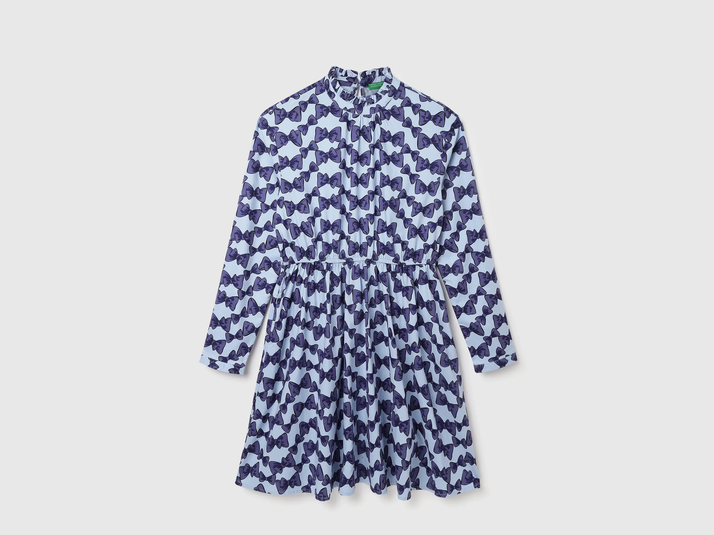 Regular Fit Ruffle Neck Printed Dresses