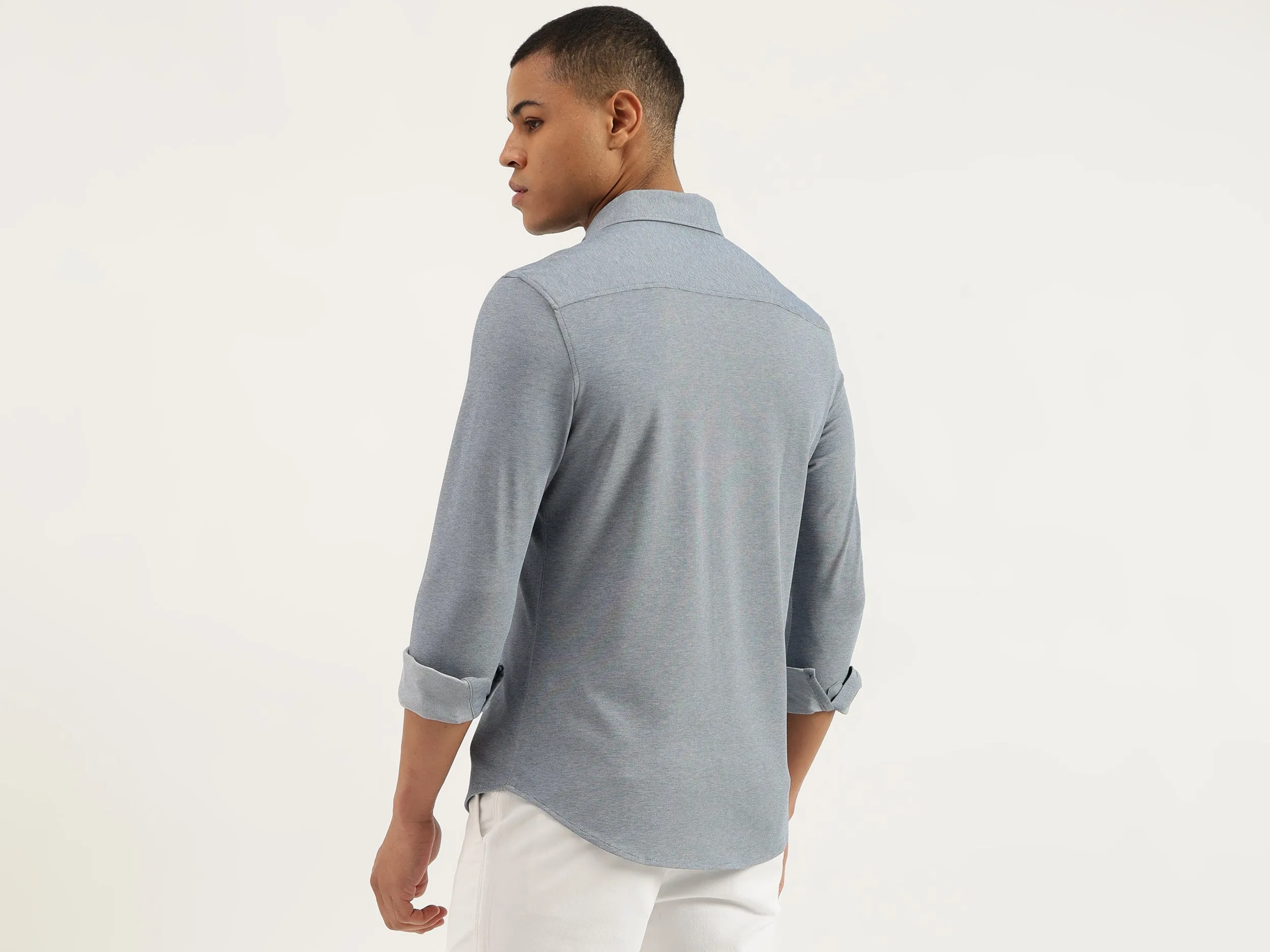 Regular Fit Spread Collar Solid Shirts