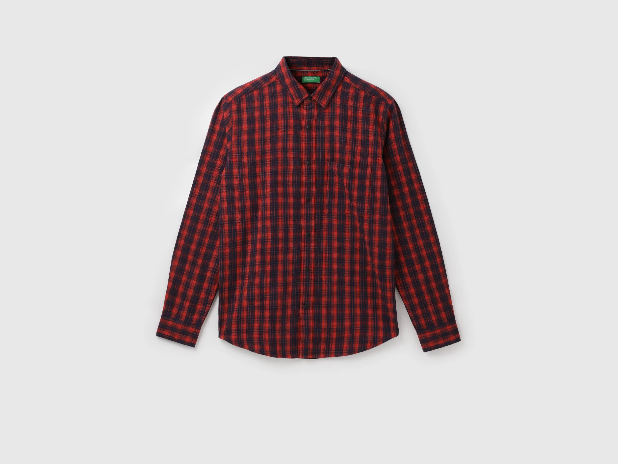 Regular Spread Collar Checkered Shirts