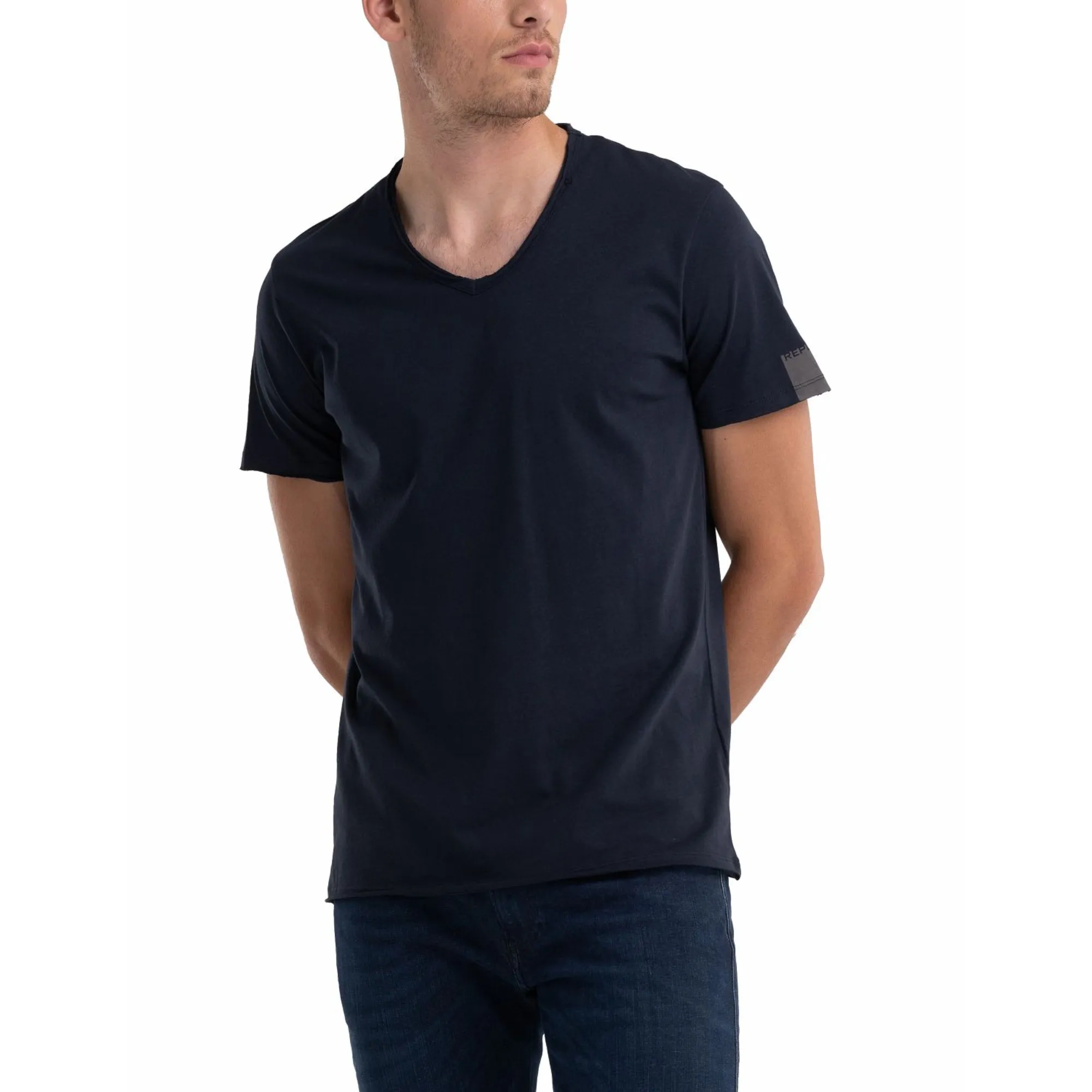 Replay Men's  V-neck Jersey T-shirt
