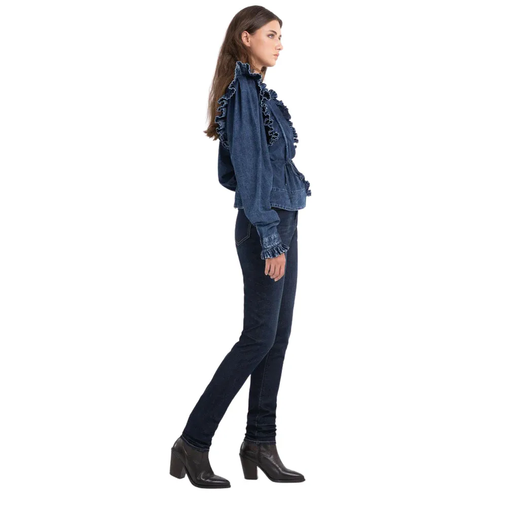 Replay Women's Atelier Replay Denim Shirt with Ruffles