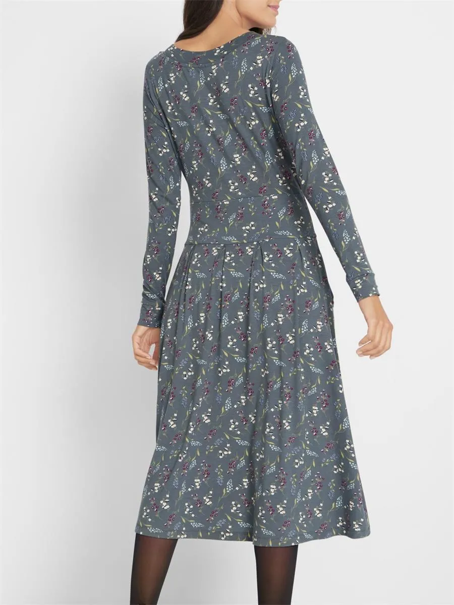 Retro Casual Literary Print Women'S Long Skirt
