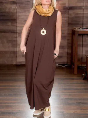 Retro Casual Women'S Sleeveless Dress