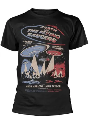 Retro Movies Earth Vs. The Flying Saucers T-Shirt Zwart