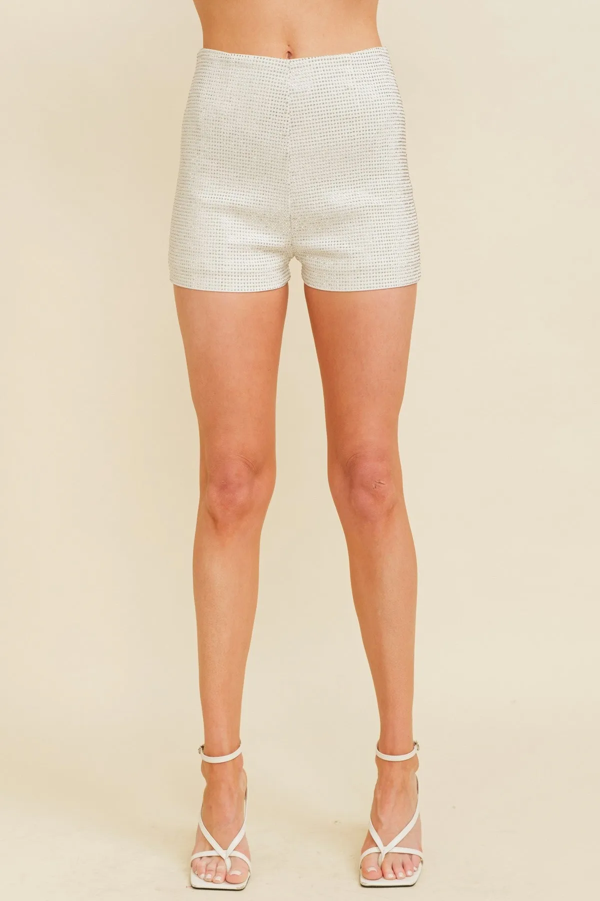 RHINESTONE ZIP SHORTS