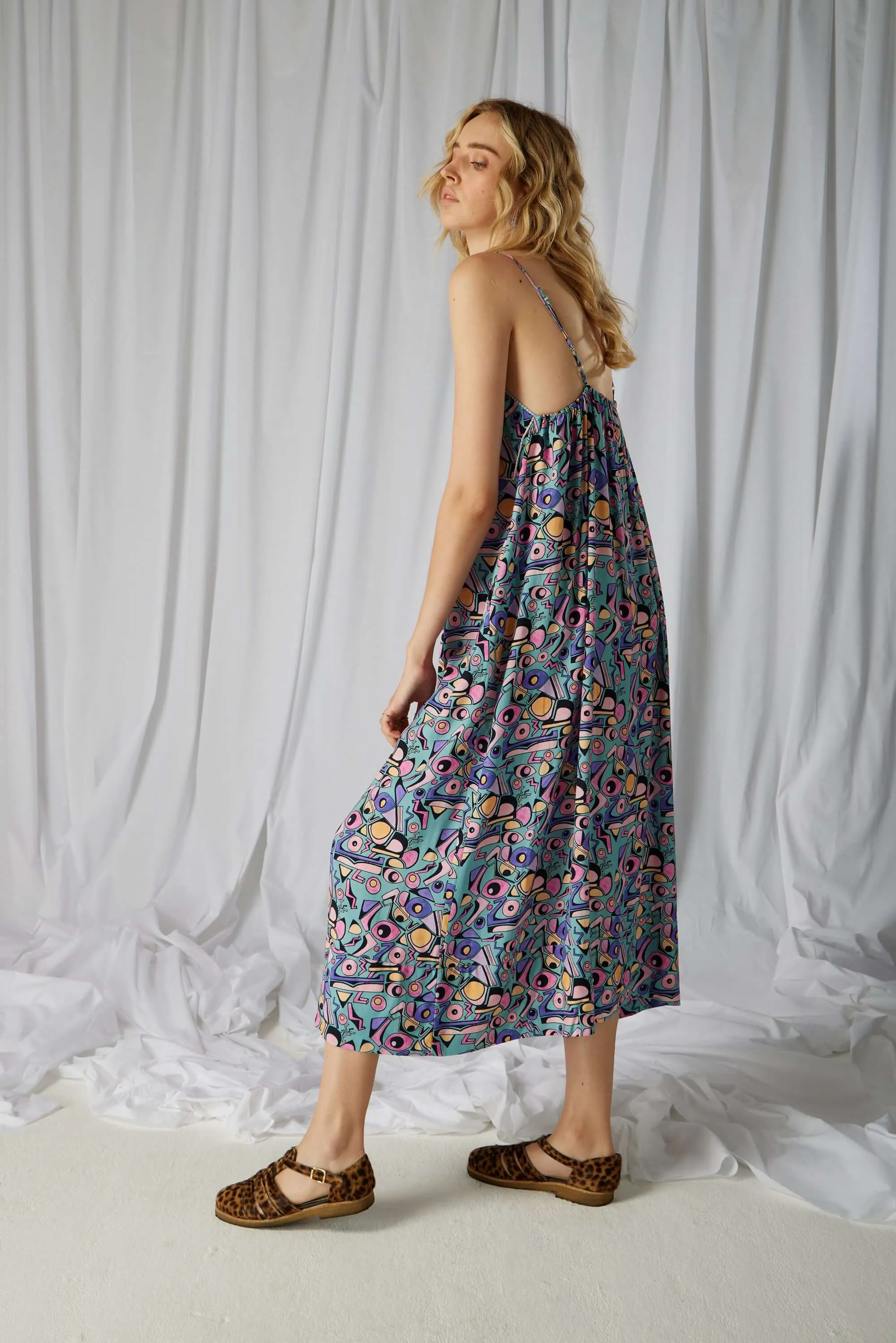 Rita dress in Miami Factory print