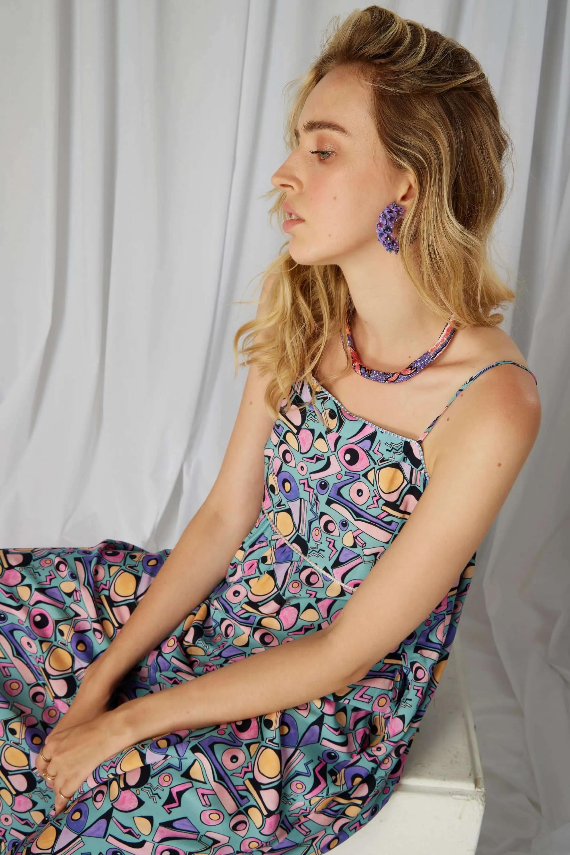Rita dress in Miami Factory print