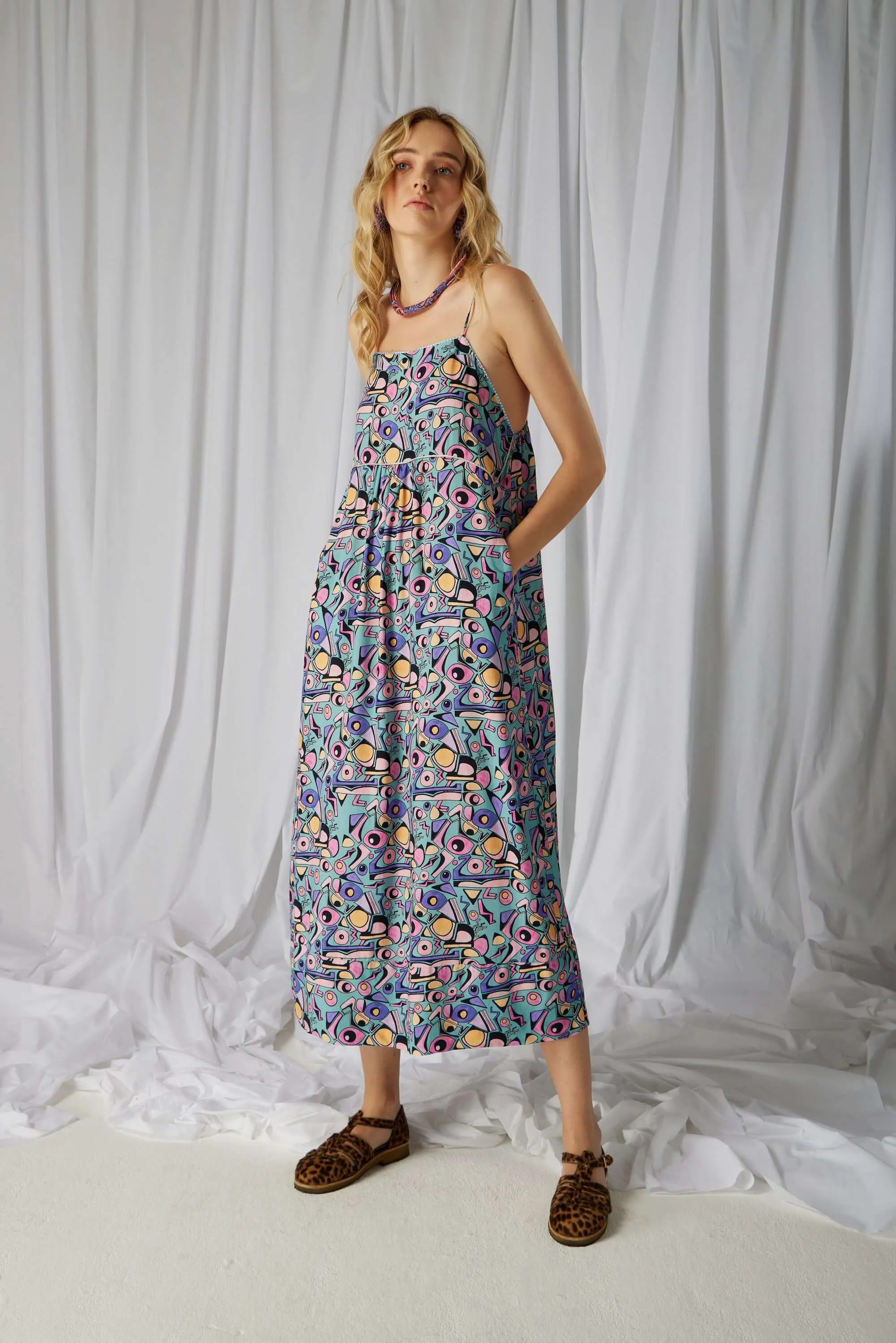 Rita dress in Miami Factory print