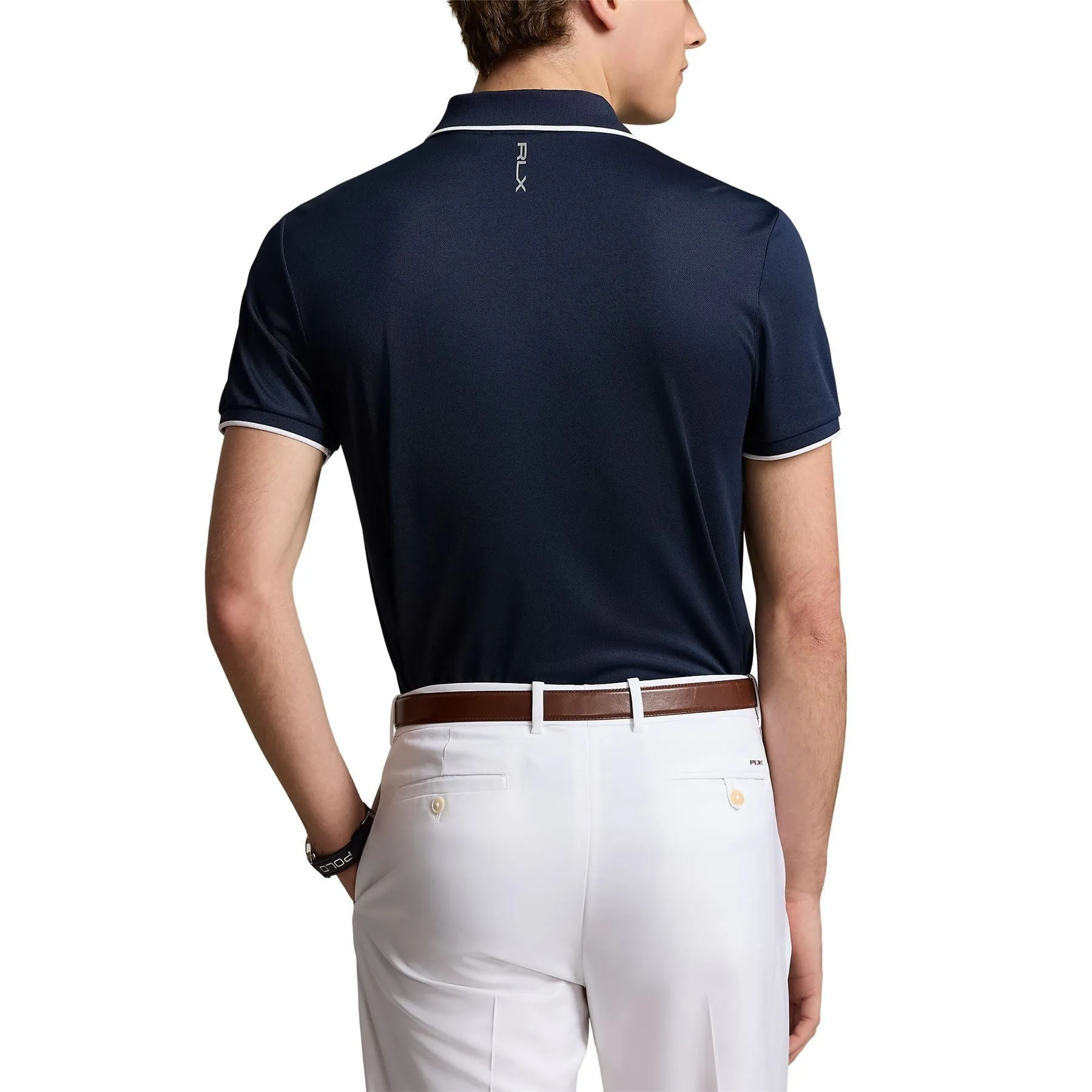 RLX Tailored Fit Performance Pique Zip Polo Refined Navy