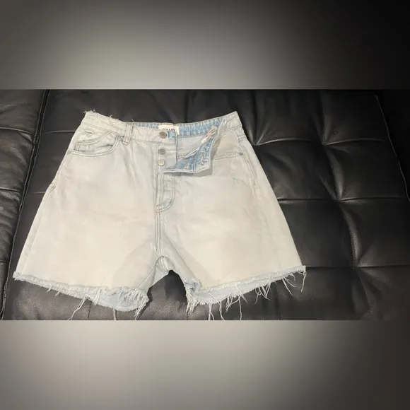 ROLLA'S Classic Straight High‎ Rise Cut OffSunbleach Denim Shorts