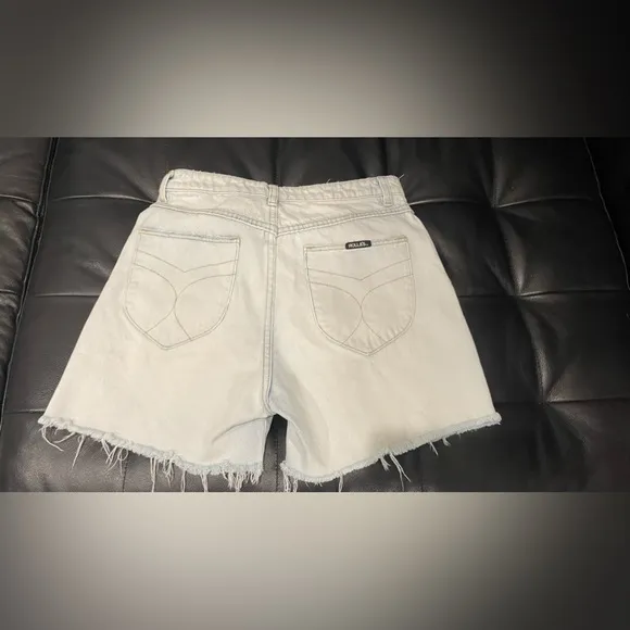 ROLLA'S Classic Straight High‎ Rise Cut OffSunbleach Denim Shorts