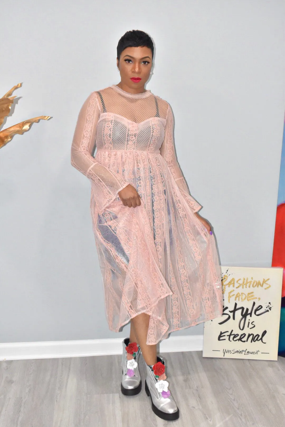 Rosa Floral Sheer Dress