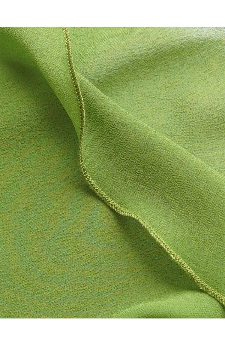 Rosie Lantern Sleeve Hit Color Frenulum Gathered Waist Slim Long Dress