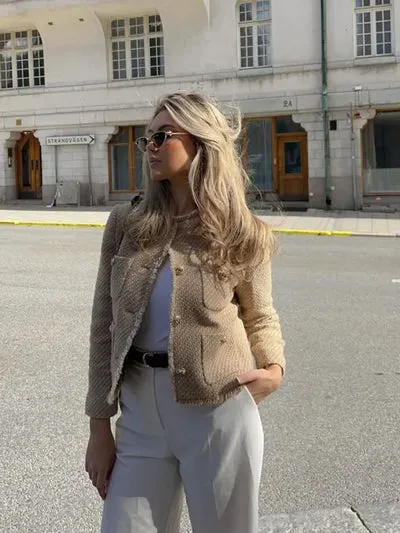 Ruby | Tweed Blazer met Knopen