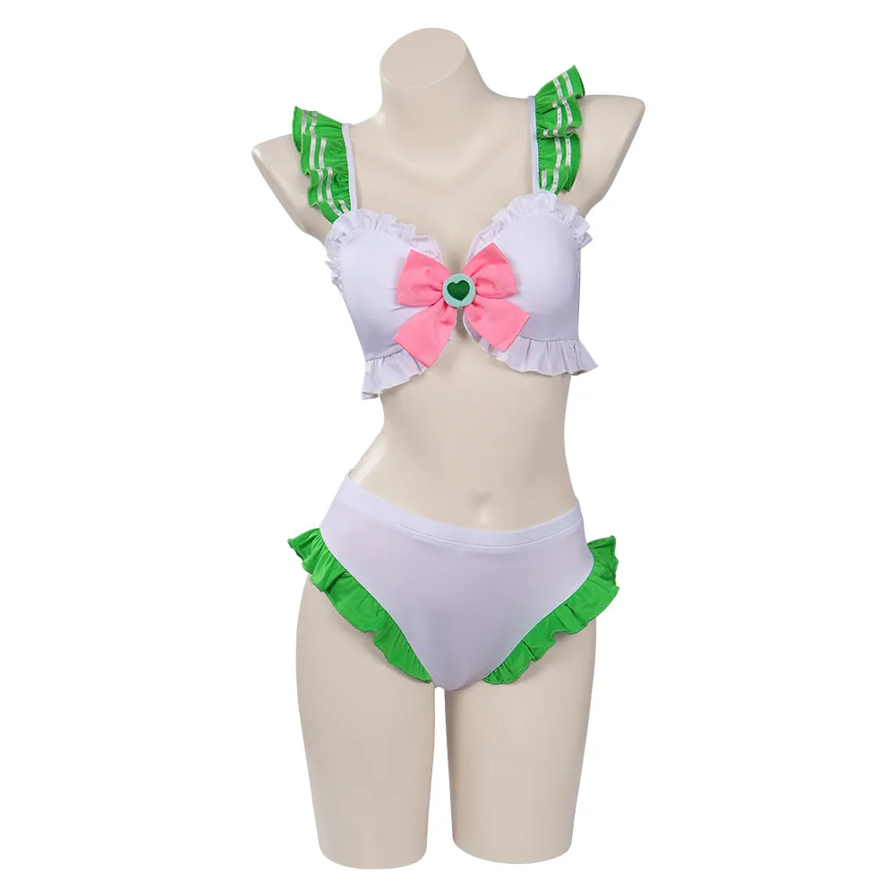 Sailor Moon Kino Makoto Swimsuit Cosplay Costume Bikini Top Shorts Swimwear Outfits Halloween Suit