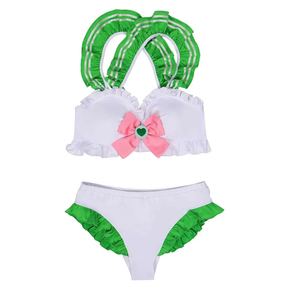 Sailor Moon Kino Makoto Swimsuit Cosplay Costume Bikini Top Shorts Swimwear Outfits Halloween Suit