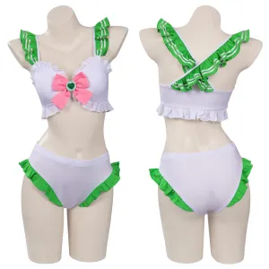 Sailor Moon Kino Makoto Swimsuit Cosplay Costume Bikini Top Shorts Swimwear Outfits Halloween Suit