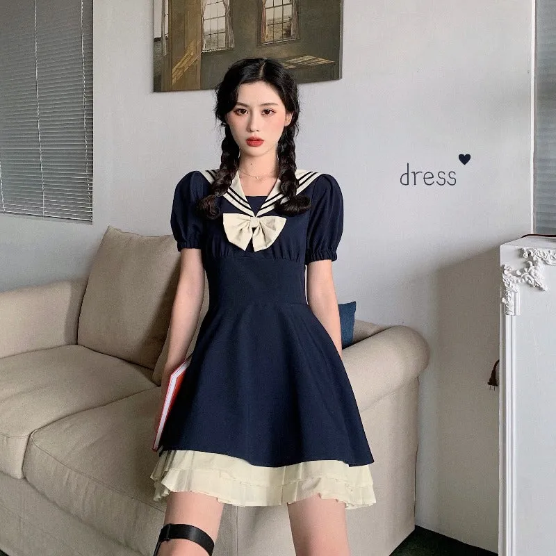 Sailor Navy Collar JK Uniform Dress yc22806