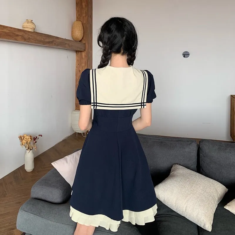 Sailor Navy Collar JK Uniform Dress yc22806