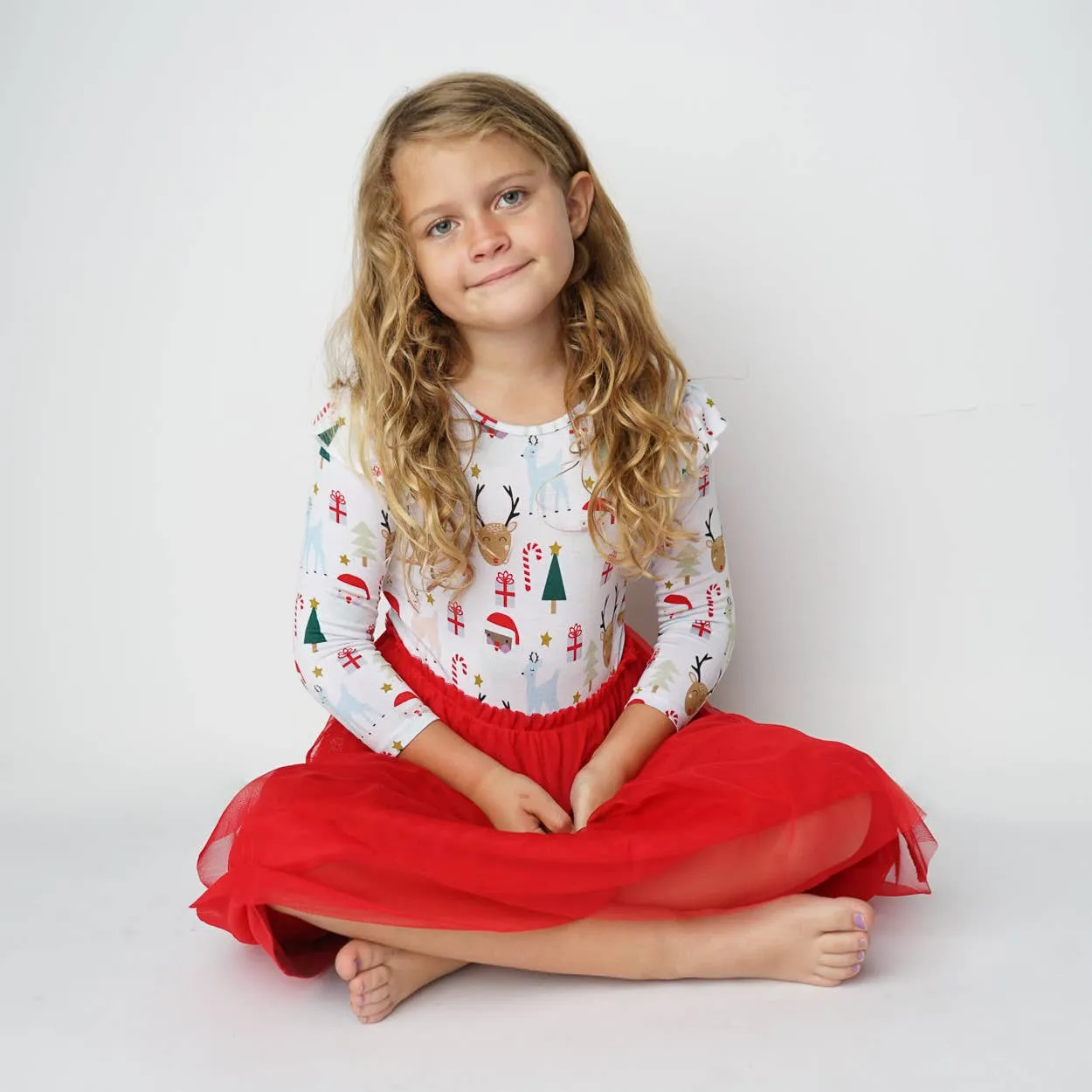 Santa and Friends Kids Holiday Tulle Dress