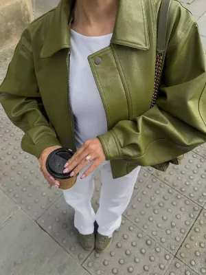 Sarea | Oversized Leather Jacket