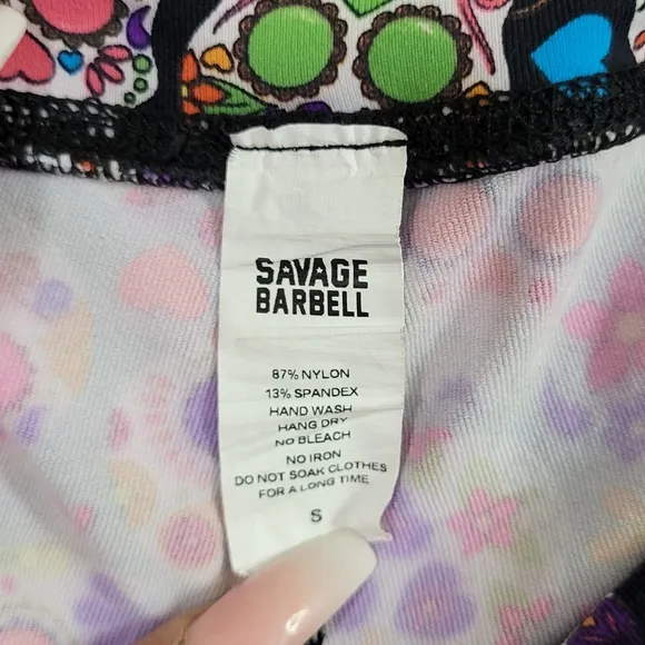 Savage Barbell Apparel Booty Shorts Sugar Skull Pattern Small