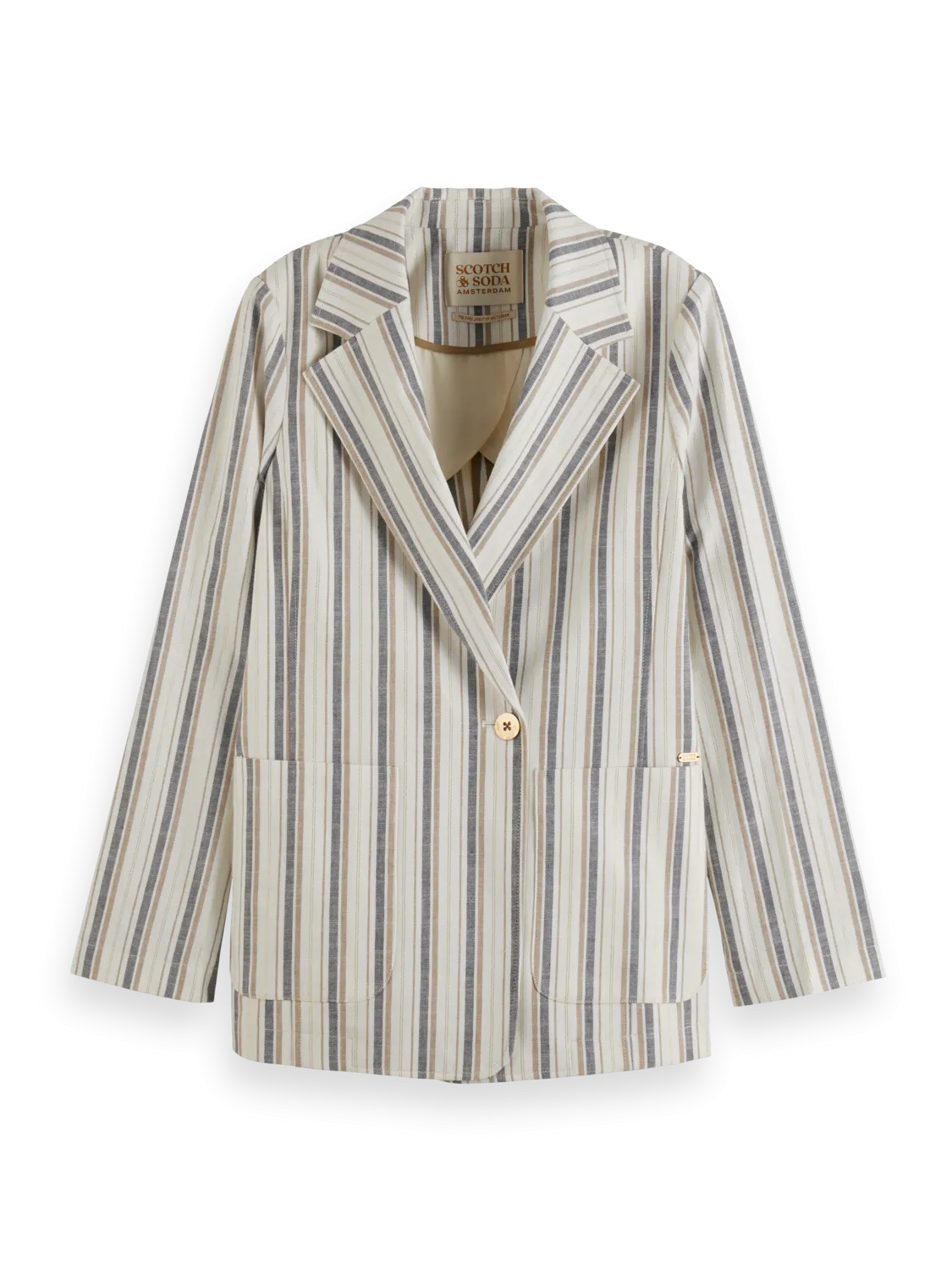 Scotch & Soda Lurex Linen Blend Stripe Blazer