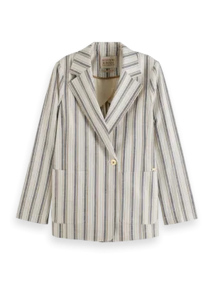 Scotch & Soda Lurex Linen Blend Stripe Blazer
