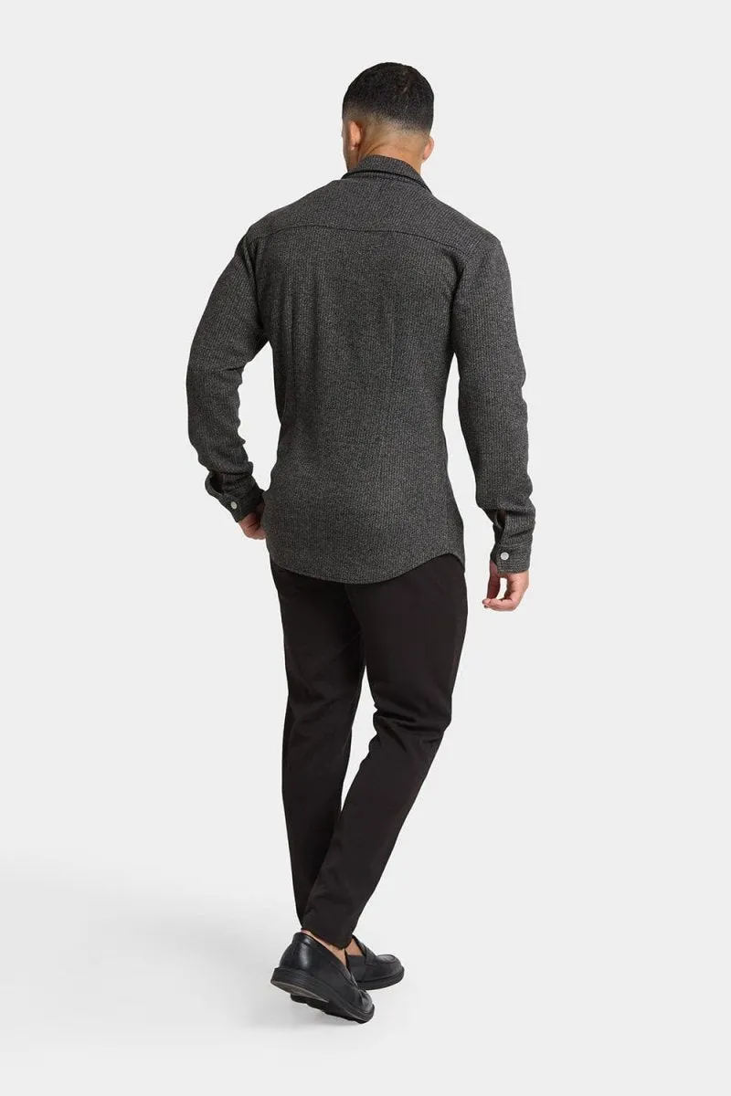 Semi Plain Twin Pocket Overshirt in Charcoal