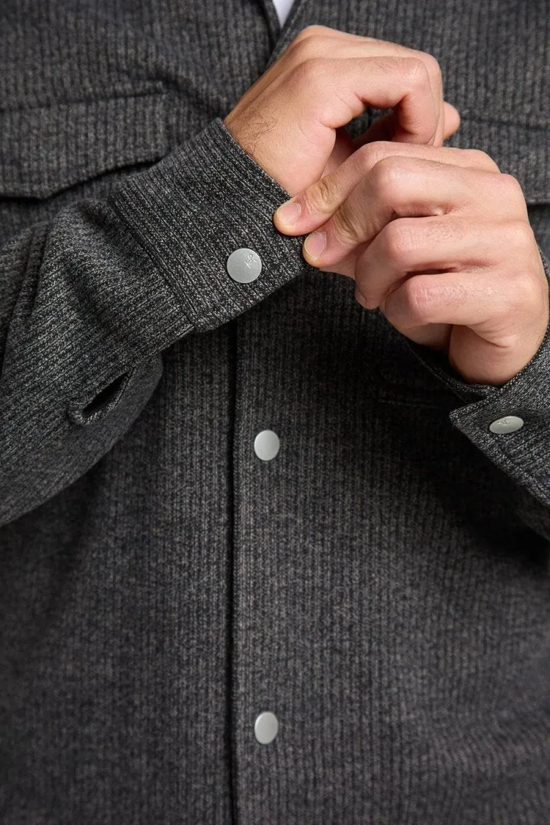 Semi Plain Twin Pocket Overshirt in Charcoal
