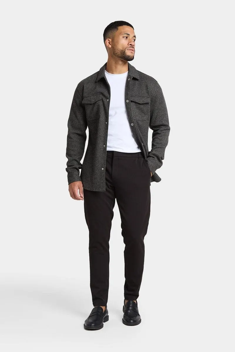 Semi Plain Twin Pocket Overshirt in Charcoal