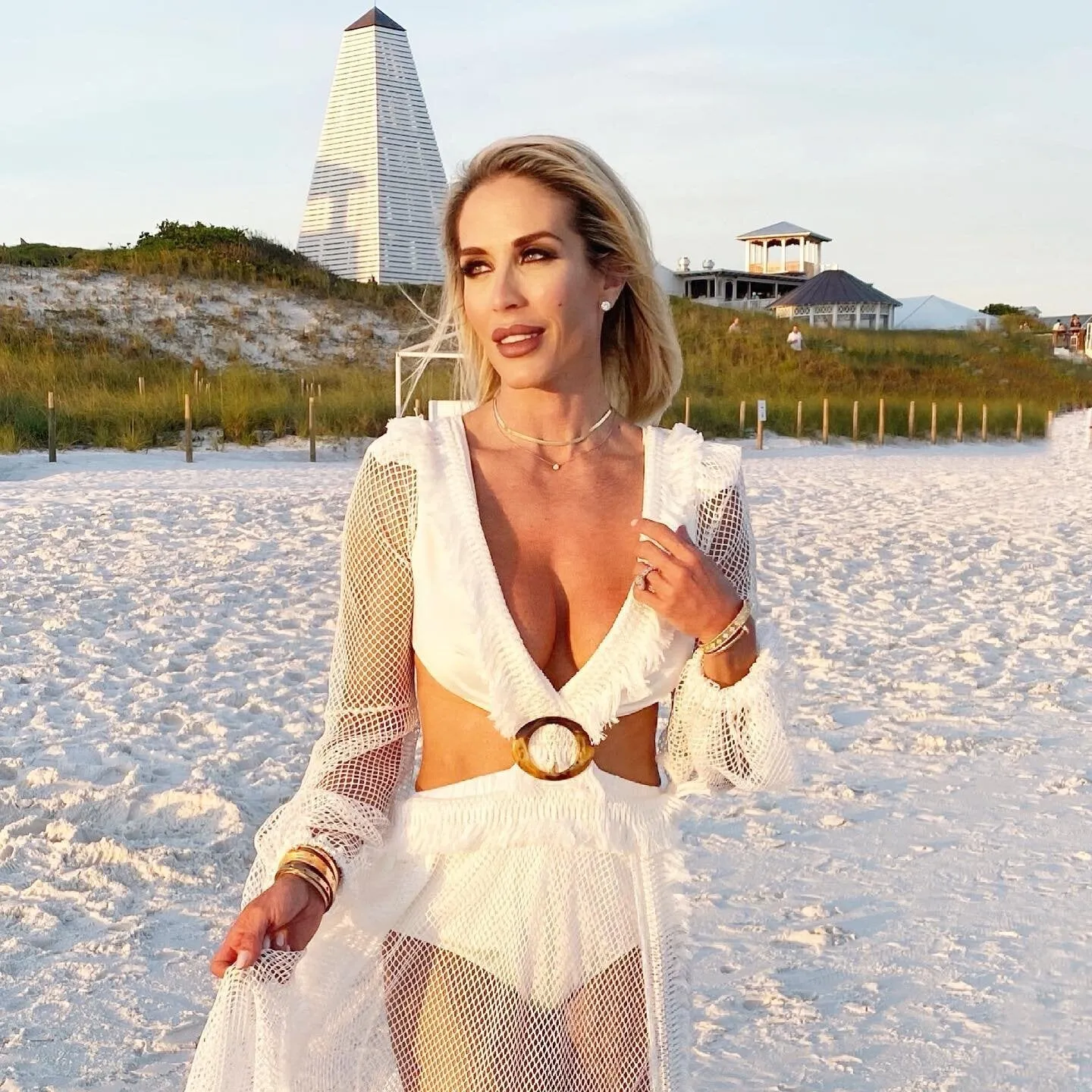 Sexy Deep V-neck Cut Out Long Sleeve Maxi Dress Long White Lace Tunic Party Women Clothes  Summer Beach Dress