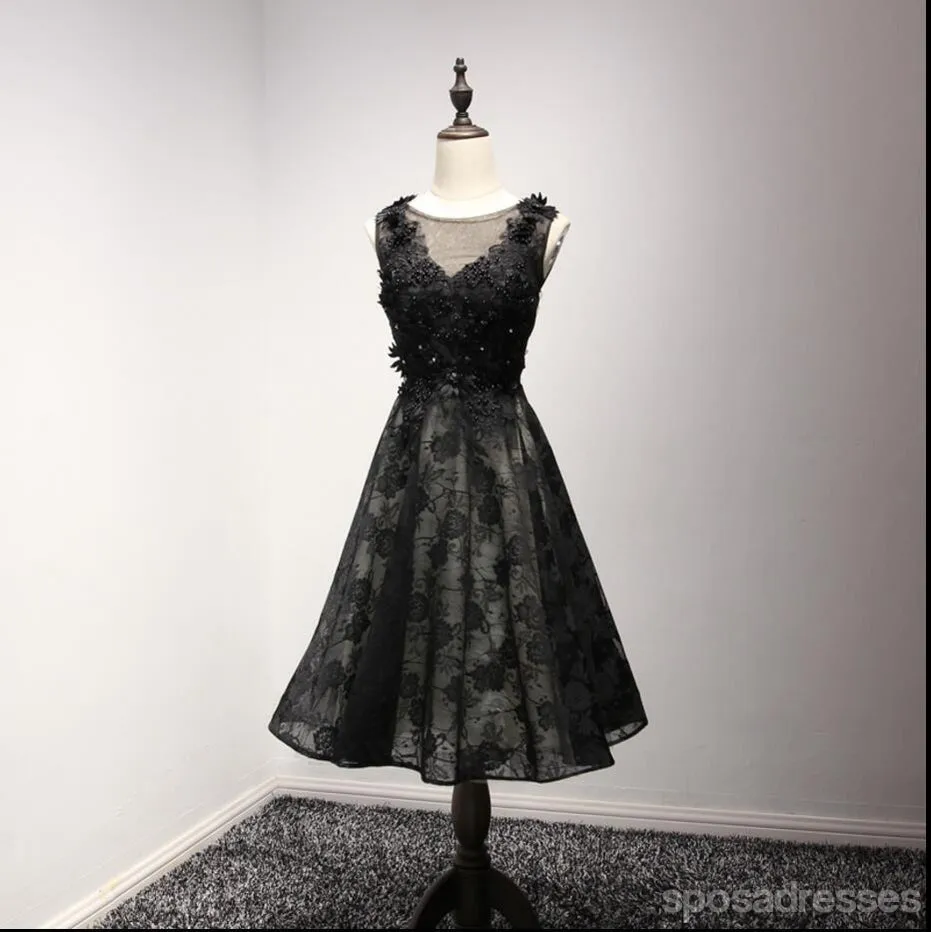 Sexy Open Back Black Homecoming Prom Dresses, Little Black Dress,  Short Party Prom Dresses, Perfect Homecoming Dresses, CM207