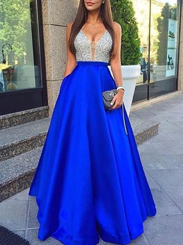 Sexy V-neck Sleeveless Sequin Dress