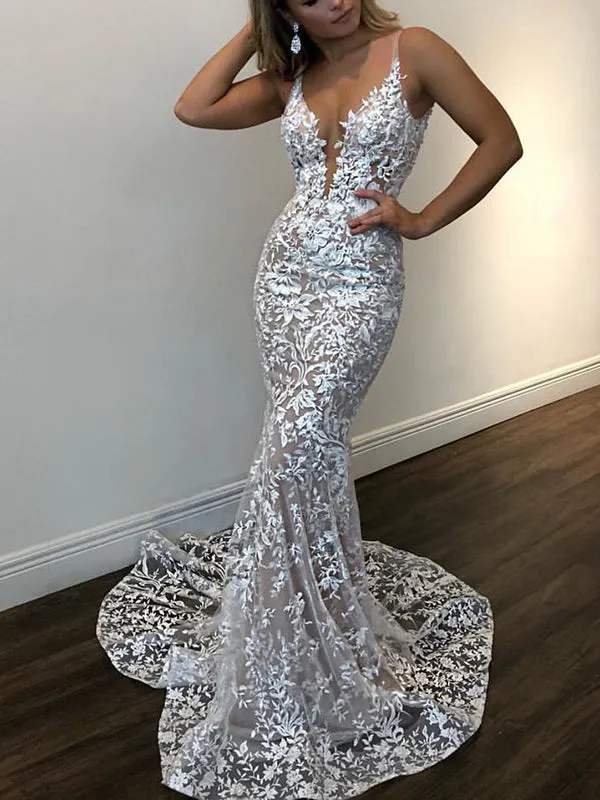 Sexy V-Neck Sling Lace Maxi Dress