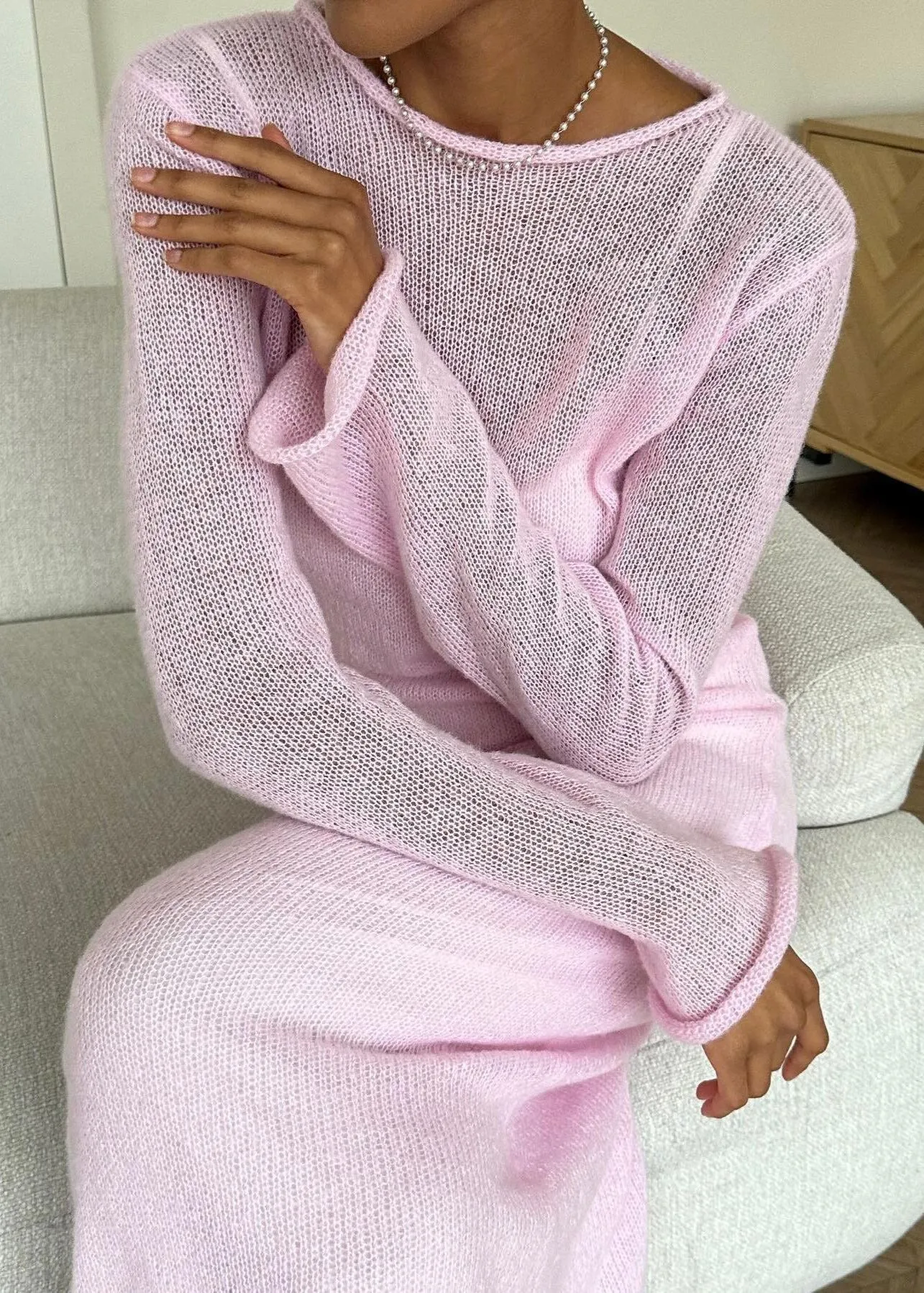 Sheer Knit LayeRed Maxi Dress