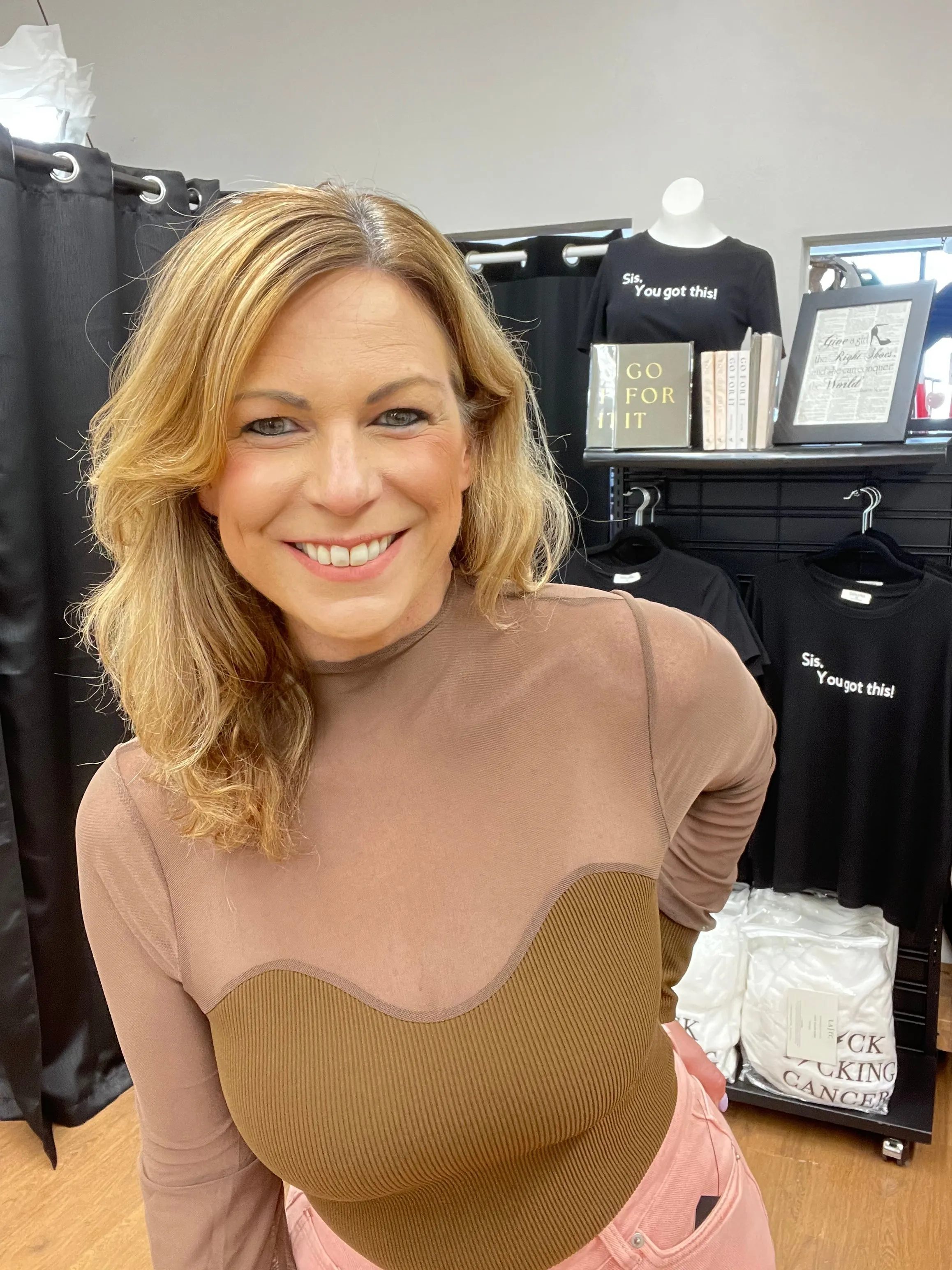 Sheer Sass Brown Top