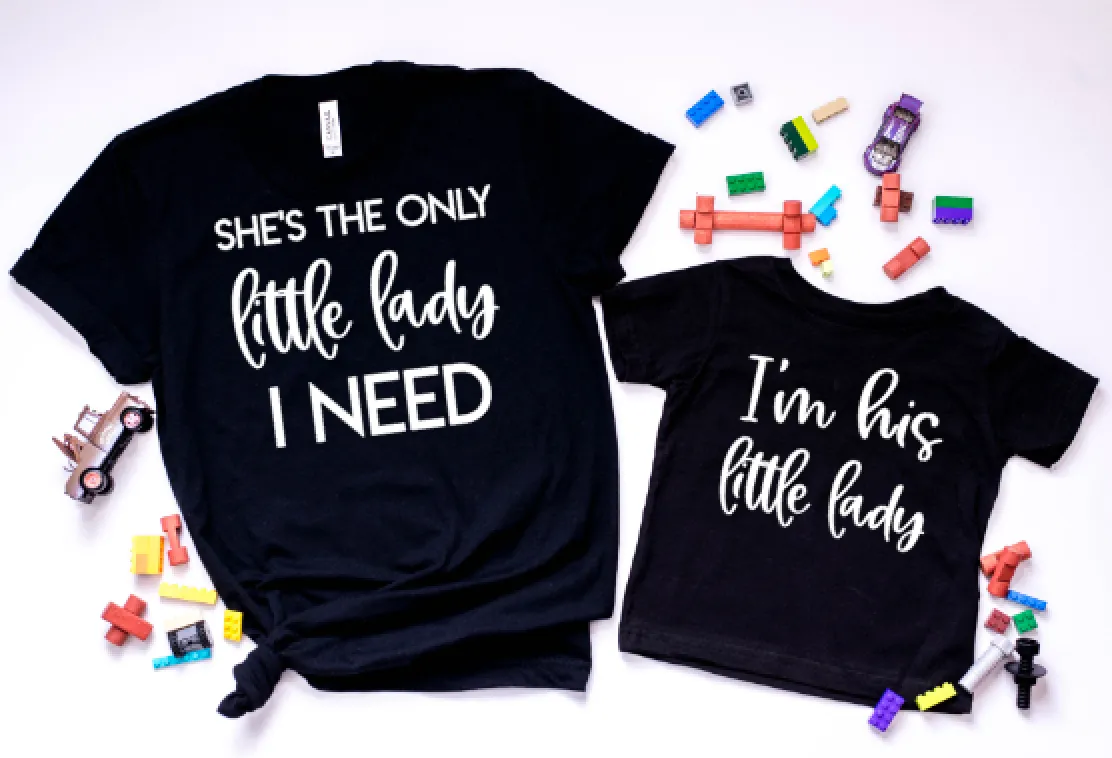 She's the only little lady I need/I'm his little lady Daddy and Me set