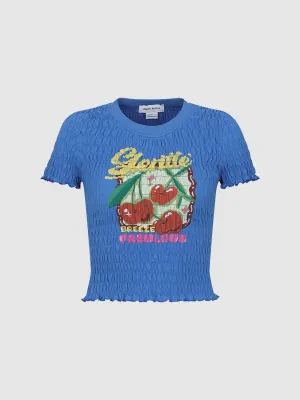 Shirred Short Sleeve T-Shirts