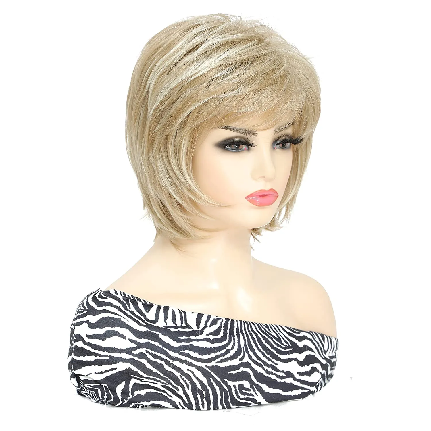 Short Bob Blonde Pixie Cut Layered Hair Wig