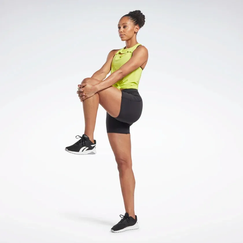 SHORTS REEBOK LUX BOOTIE PANTA CORTO WORKOUT DONNA NERO