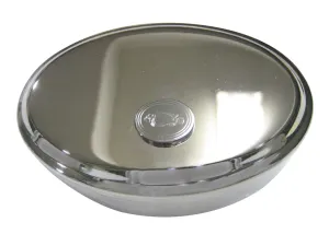 Silver Toned Oval Etched African Cichlid Fish Oval Trinket Jewelry Box