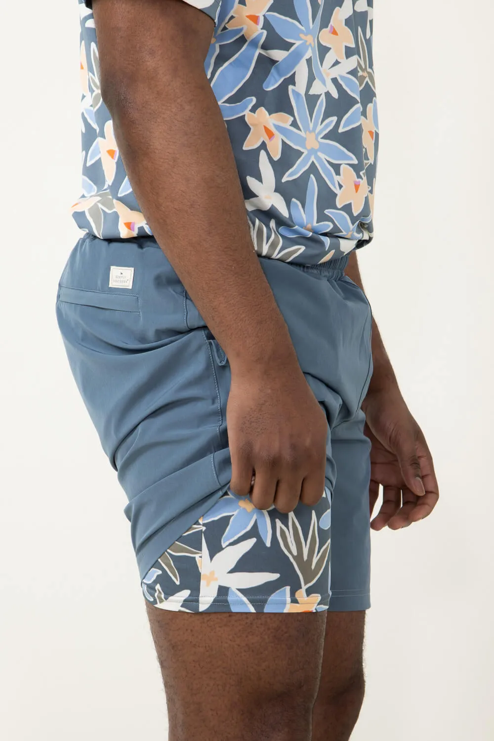 Simply Southern Tropical Lined Shorts for Men in Blue | PP-0124-MN-LINEDSHORT-TROP