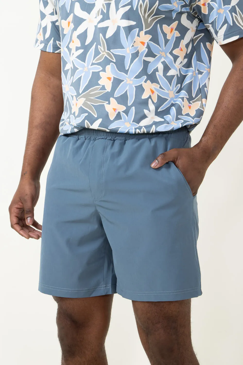 Simply Southern Tropical Lined Shorts for Men in Blue | PP-0124-MN-LINEDSHORT-TROP