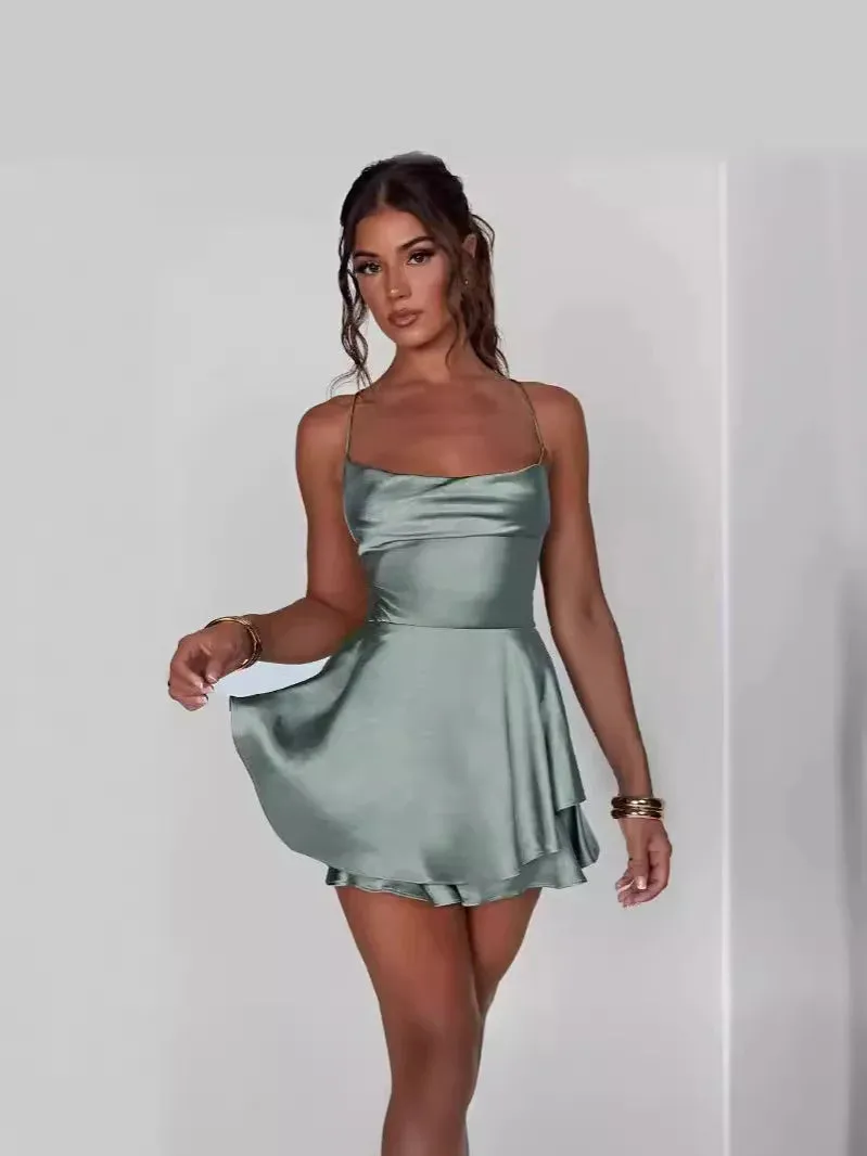 Slim Fit Off Back Suspended Dress & Pants