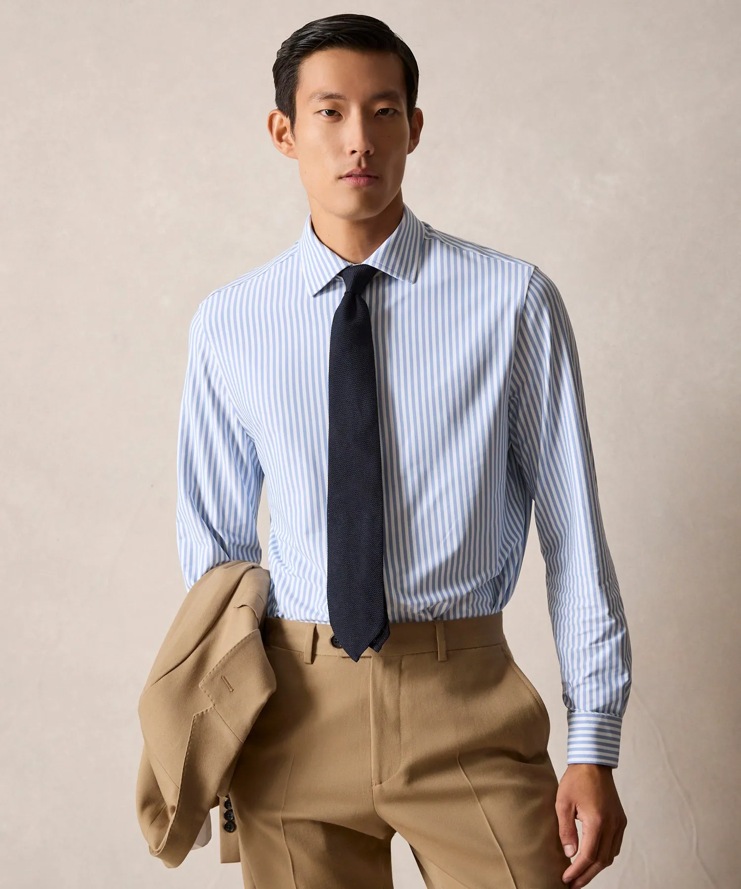 Slim Fit Stretch Knit Dress Shirt