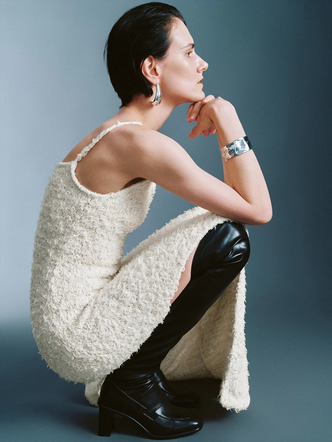 Slit Knitted Dresses
